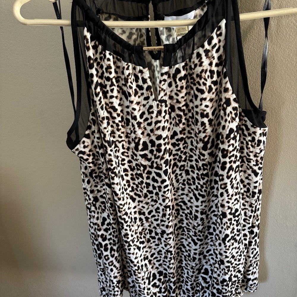 NEW WITH TAGS! Calvin Klein leopard blouse